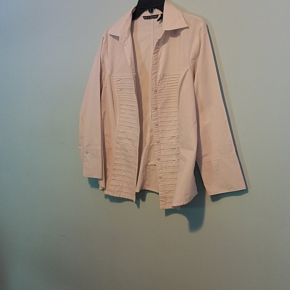 Flattering Beige Button Down Shirt